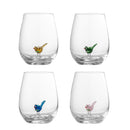 Bloomingville - Misa Drikkeglas, Multipak, Multifarvet, Glas - Ø9 × H12 cm, sæt med 4