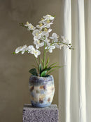 Bloomingville - Nienna Vase, Blå, Stentøj - Ø25,5 × H31 cm