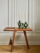 Bloomingville - Weio Lysestage, Grøn, Stentøj - L7 × H13 × B4,5/L10 × H15 × B5/L9 × H18 × B5,5 cm, sæt med 3