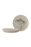 Bloomingville - Bea Tallerken, Multipak, Natur, Stentøj - Ø21 × H2 cm, sæt med 4