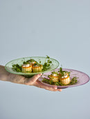 Bloomingville - Sunil Tallerken, Multifarvet, Glas - Ø19,5 × H3 cm, sæt med 2