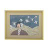 Bloomingville - Flyvielle Illustration med ramme, Multifarvet, Fyrretræ - L62 × H47 × B2,5 cm