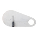 Bloomingville - Abrielle Serveringsbræt med kniv, Hvid, Marmor - L42 × H1,5 × B20 cm, sæt med 2