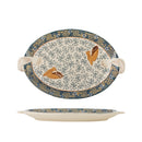 Bloomingville - Hezha Serveringsfad, Blå, Stentøj - L34 × H3,5 × B25 cm