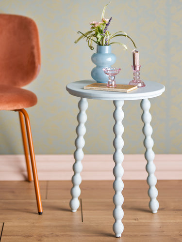 Bloomingville - Salino Sidebord, Blå, Fyrretræ - Ø41 × H53 cm