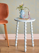Bloomingville - Salino Sidebord, Blå, Fyrretræ - Ø41 × H53 cm