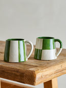 Bloomingville - Floki Krus, Grøn, Stentøj - Ø9,5 × H8 cm, sæt med 4
