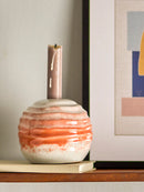 Bloomingville - Paula Lysestage, orange, Stentøj - Ø12 × H10 cm