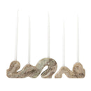 Bloomingville - Liabella Lysestage, Natur, Marmor - L25 × H10 × B4/L15 × H7 × B4 cm, sæt med 2