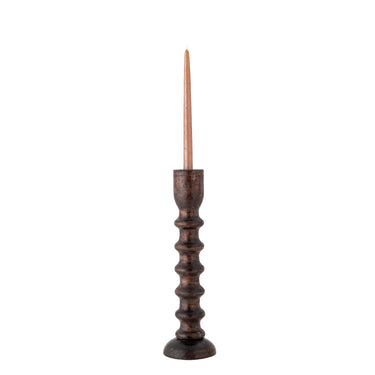 Bloomingville - Brenda Lysestage, Brun, mangotræ - Ø12,5 × H43 cm