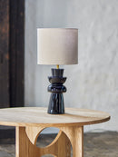 Bloomingville - Lio Bordlampe, Sort, Stentøj - Ø25 × H53 cm