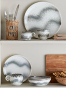 Bloomingville - Paula Morgenmadssæt, Grå, Stentøj - C:Ø9 × H8/B:Ø16 × H6/P:Ø20 × H1,5 cm, sæt med 12