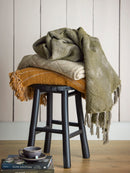 Bloomingville - Ginger Plaid, Grøn, Uld - L150 × B125 cm