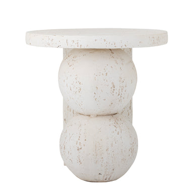 Bloomingville - Tally Sidebord, Hvid, Resin - Ø46 × H46 cm