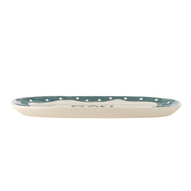 Bloomingville - Soline Serveringsfad, Multifarvet, Stentøj - L40 × H2,5 × B25 cm