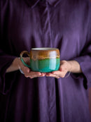 Bloomingville - Sheen Kop, Grøn, Stentøj - Ø10,5 × H8 cm, sæt med 4