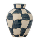Bloomingville - Check Vase, Multifarvet, Stentøj - Ø20 × H24 cm