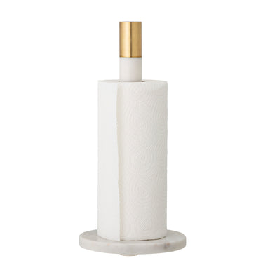 Bloomingville - Emira Køkkenrulleholder, Hvid, Marmor - Ø15 × H32 cm