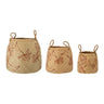 Bloomingville - Molli Kurv, Natur, Søgræs - Ø20 × H22/Ø29 × H29/Ø38 × H33 cm, sæt med 3