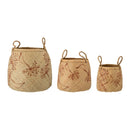 Bloomingville - Molli Kurv, Natur, Søgræs - Ø20 × H22/Ø29 × H29/Ø38 × H33 cm, sæt med 3