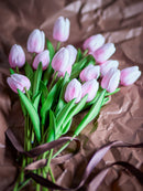 Bloomingville - Tulip Buket, Rosa, Kunstige Blomster - Ø17 × H32 cm