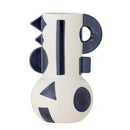 Bloomingville - Graphica Vase, Blå, Stentøj - L17 × H24 × B14,5 cm
