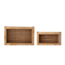 Bloomingville - Lally Æske m/låg, Natur, Rattan - L32 × H9 × B17/L39 × H15,5 × B24 cm, sæt med 2
