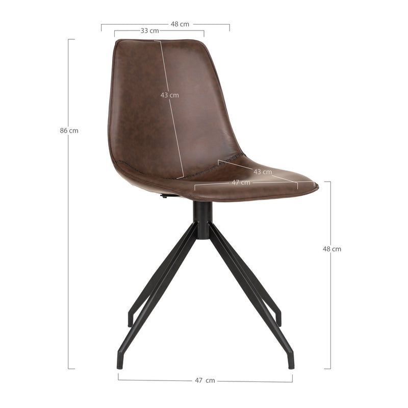 Monaco Spisebordsstol - 2 stk. Mørkebrun