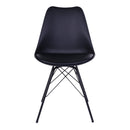 Oslo Spisebordsstol - 2 stk. i sort med sorte ben