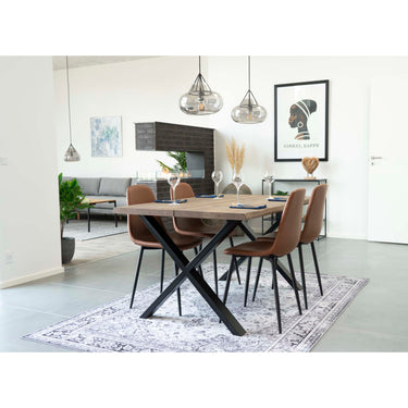 Stockholm Spisebordsstol - 2 stk. i lysebrunt vintage med sorte ben HN1224 - Bolig og Haven