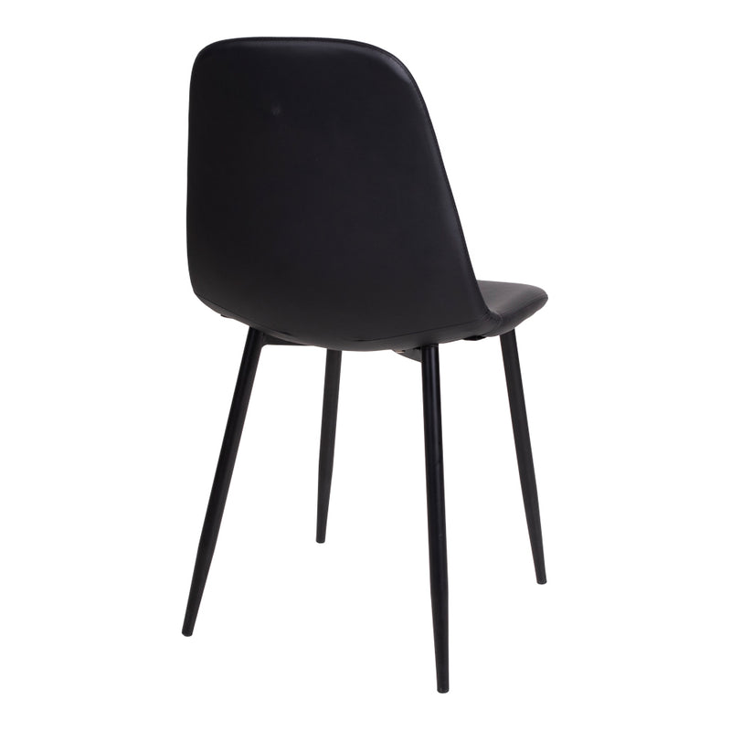Stockholm Spisebordsstol - 2 stk. i sort kunstlæder med sorte ben HN1225