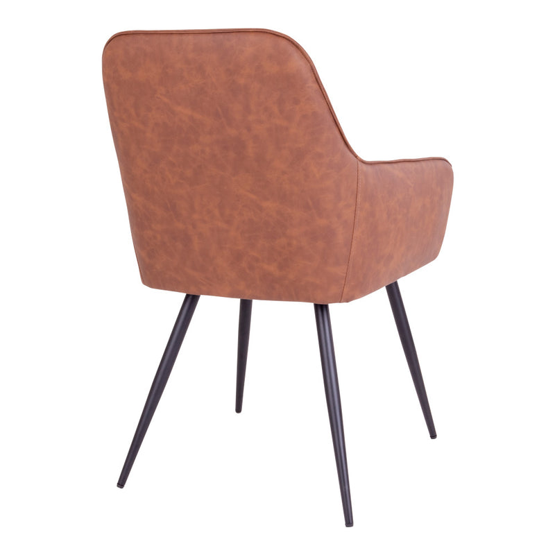 Harbo Spisebordsstol - 2 stk. i vintage brun kunstlæder HN1220