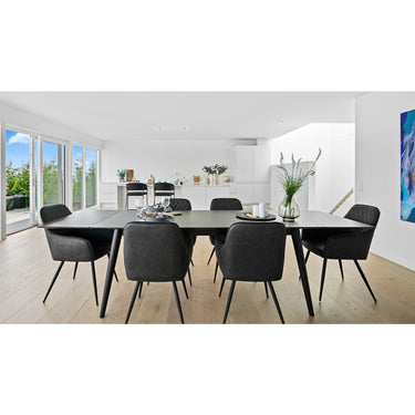 House Nordic - Harbo Spisebordsstol - mørkegrå kunstlæder - Sæt af 2 stk. - Bolig og Haven