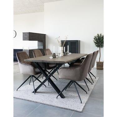 House Nordic - Harbo Spisebordsstol m. Drejefod - I mushroom velour HN1208 - Bolig og Haven