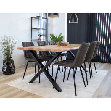 Middelfart Spisebordsstol - 2 stk. i mørkegråt microfiber med sorte ben - Bolig og Haven