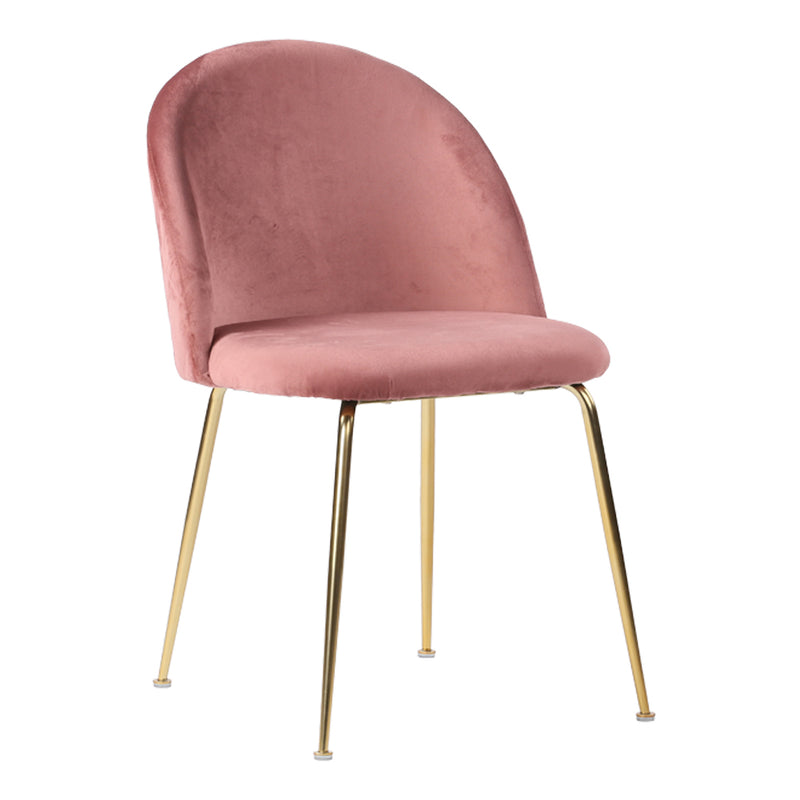 Geneve Spisebordsstol - 2 stk. i rosa velour med ben i messing look HN1214