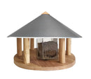 Marselisborg fuglefoderhus i eg og metal med foderautomat fra Garden Life 