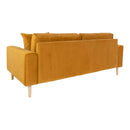 Lido 2,5 Personers Sofa i sennepsgult velour med to puder HN1004