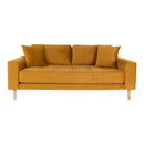 Lido 2,5 Personers Sofa i sennepsgult velour med to puder HN1004