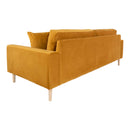 Lido 3 Personers Sofa i sennepsgult velour med to puder HN1004 - Bolig og Haven