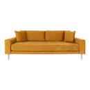 Lido 3 Personers Sofa i sennepsgult velour med to puder HN1004 - Bolig og Haven
