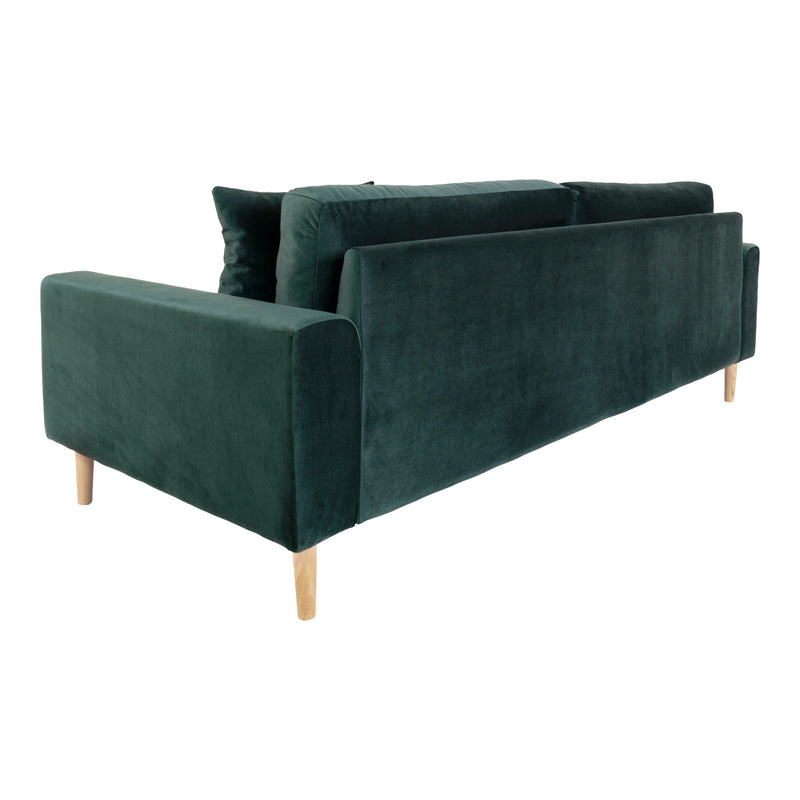 Lido 3 Personers Sofa i mørkegrønt velour med to puder HN1006