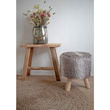 Barcelona - Bænk i genbrugs teaktræ, 50x25xh45 cm - Bolig og Haven