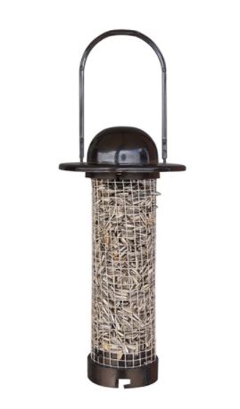 Sort, foderautomaten Bowler med solsikkefrø fra Garden Life 
