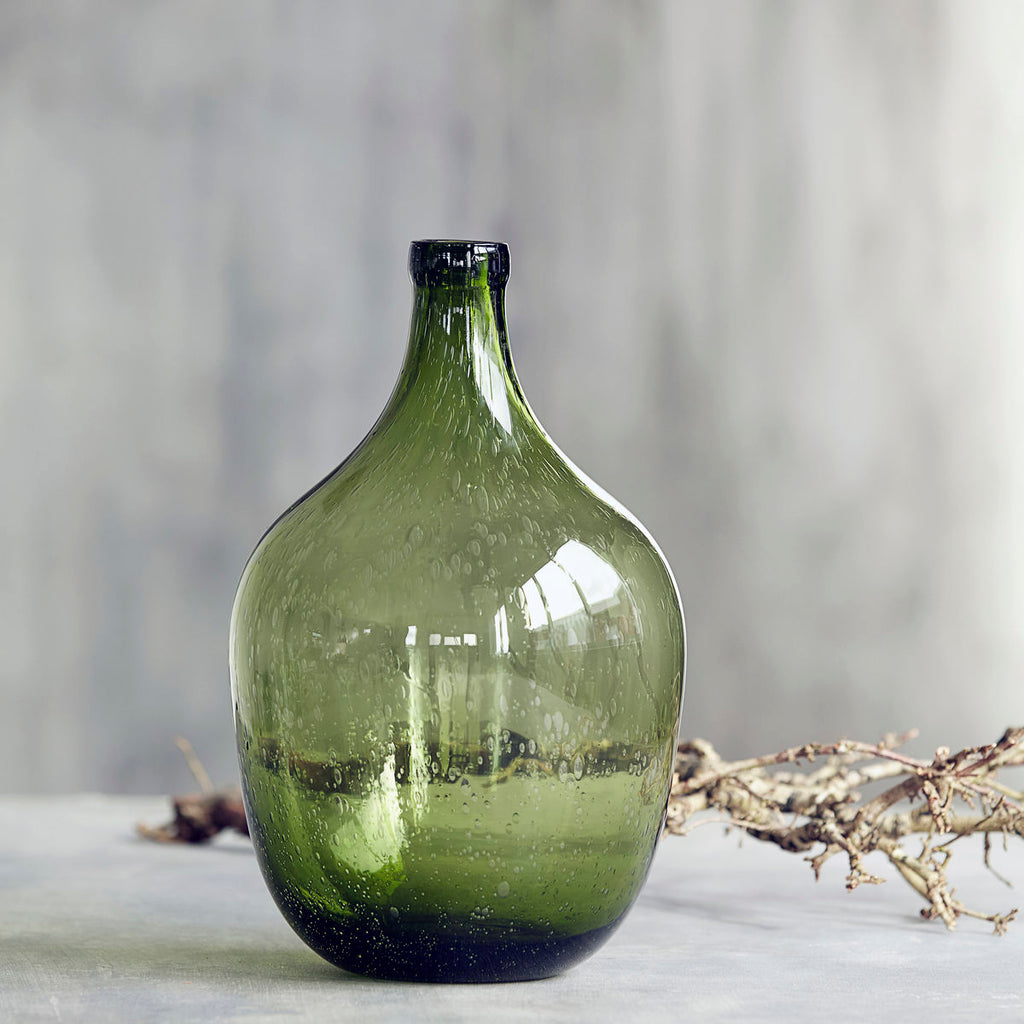 riffel Søjle lindre Vase - flaske Rec | Lysegrøn Ø19,5-H30 cm | House Doctor-> Køb✓