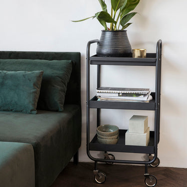 House Doctor - Trolley, Roll, Sort H85 cm - Bolig og Haven