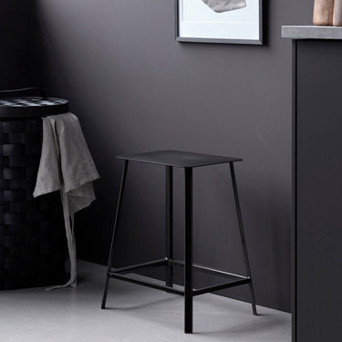 House Doctor - Skammel, Rag, Mørk jern H50 cm - Bolig og Haven
