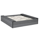 Nordic Play - Sandkasse med sæde 24 x 120 x 120 cm WPC - Bolig og Haven