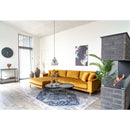 House Nordic - Venezia Sofabord - i sort stål med glas ø48xh48cm