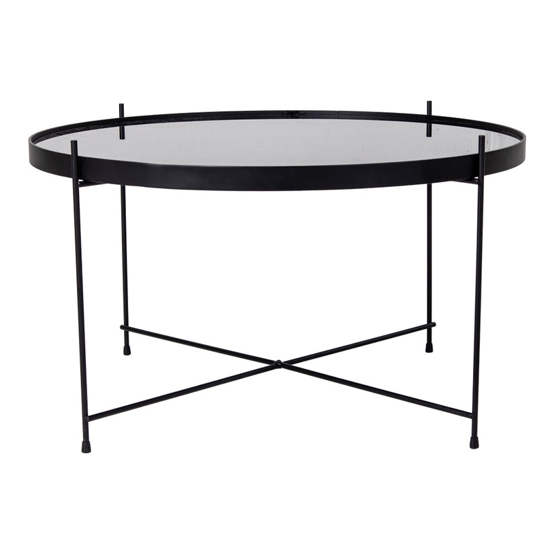 House Nordic - Venezia Sofabord - sort, m. glas, Ø70xH40cm
